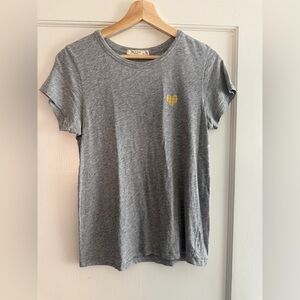 rag & bone Gray Tee with Gold Heart